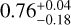 $0.76_{-0.18}^{+0.04}$