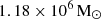 $ 1.18\times 10^{6}\,{\mathrm{M}_{{\odot}}} $