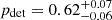 $ p_{\mathrm{det}} = 0.62^{+0.07}_{-0.06} $