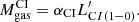 $$ \begin{aligned} M_{\rm gas}^\mathrm{CI}=\alpha _{\rm CI}{L^\prime _{\mathrm{C}I (1-0)}}. \end{aligned} $$