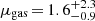 $ \mu_{\mathrm{gas}}\,{=}\,1.6^{+2.3}_{-0.9} $