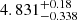 $ 4.831^{+0.18}_{-0.338} $
