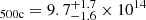 $ _{\mathrm{500c}} = 9.7^{+1.7}_{-1.6}\times 10^{14} $