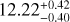 $\[12.22_{-0.40}^{+0.42}\]$