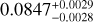 $\[0.0847_{-0.0028}^{+0.0029}\]$