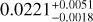 $\[0.0221_{-0.0018}^{+0.0051}\]$