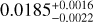 $\[0.0185_{-0.0022}^{+0.0016}\]$