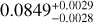 $\[0.0849_{-0.0028}^{+0.0029}\]$
