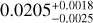 $\[0.0205_{-0.0025}^{+0.0018}\]$