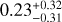 $\[0.23_{-0.31}^{+0.32}\]$