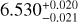 $\[6.530_{-0.021}^{+0.020}\]$