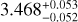 $\[3.468_{-0.052}^{+0.053}\]$