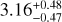 $\[3.16_{-0.47}^{+0.48}\]$