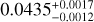 $\[0.0435_{-0.0012}^{+0.0017}\]$