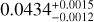 $\[0.0434_{-0.0012}^{+0.0015}\]$