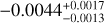 $\[-0.0044_{-0.0013}^{+0.0017}\]$