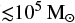 \leqslant 10^{5} \mathrm{M}_{\odot}
