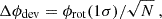 $$ \begin{aligned} \Delta \phi _{\mathrm{dev} } = \phi _{\mathrm{rot} }(1\sigma )/\sqrt{N} \ , \end{aligned} $$
