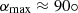 $ \alpha_{\max}\approx{90}\circ $