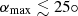 $ \alpha_{\max}\lesssim{25}\circ $