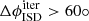 $ \Delta\phi_{\mathrm{ISD}}^{\mathrm{iter}} > {60}{\circ} $