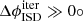 $ \Delta\phi_{\mathrm{ISD}}^{\mathrm{iter}}\gg{0}{\circ} $
