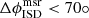 $ {\Delta}\phi_{\mathrm{ISD}}^{\mathrm{msr}} < {70}{\circ} $