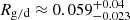$ R_{\mathrm{g/d}}\approx 0.059^{+0.04}_{-0.023} $