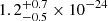 $ 1.2^{+0.7}_{-0.5}\times 10^{-24} $