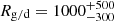 $ R_{\mathrm{g/d}} = 1000^{+500}_{-300} $