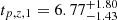 $ t_{p,z,1} = 6.77_{-1.43}^{+1.80} $