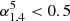 $ \alpha_{1.4}^{5} < 0.5 $