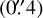 $\[0^{\prime\prime}_\cdot4\]$