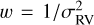 $\[w=1 / \sigma_{\mathrm{RV}}^{2}\]$