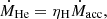 $$ {\dot {M}}_{\mathrm {{He}}}={\eta }_{\mathrm {H}}{\dot {M}}_{\mathrm {{acc}}}, $$