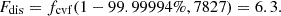 $$ F_{{\mathrm {dis}}} = f_{{\mathrm {cvf}}}(1 - 99.99994{\%}, 7827) = 6.3. $$