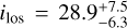 $i_{\text {los }}=28.9_{-6.3}^{+7.5}$