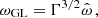 $$ \omega _{\textrm {GL}} = \Gamma ^{3/2}\hat \omega \,, $$