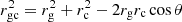 $$ \begin{aligned} r_{\mathrm{gc} }^2 = r_{\mathrm{g} }^2 + r_{\mathrm{c} }^2 - 2 r_{\mathrm{g} } r_{\mathrm{c} } \cos \theta \end{aligned} $$