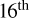 16^{\text {th }}