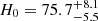 $ H_{0} = 75.7_{-5.5}^{+8.1} $