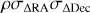 $\rho {\sigma _{\Delta {\rm{RA}}}}{\sigma _{\Delta {\rm{Dec}}}}$