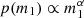 $ p(m_1)\propto m_1^\alpha $