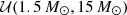 $ {\cal {{U}}}(1.5\,M_\odot , 15\,M_\odot ) $