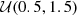 $ {\cal {{U}}}(0.5, 1.5) $