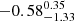 $ -0.58_{-1.33}^{0.35} $