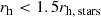$$ \begin{aligned} r_{\mathrm{h} }&< 1.5 r_{\rm h,\,stars }\end{aligned} $$