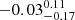 $ -0.03_{-0.17}^{0.11} $