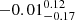$ -0.01_{-0.17}^{0.12} $