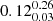 $ 0.12_{0.03}^{0.26} $